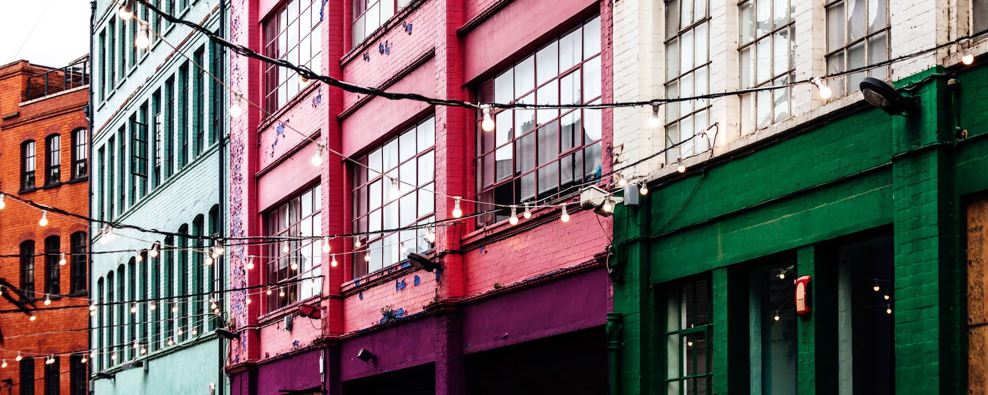 Coloured commercial buildings to rent